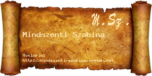 Mindszenti Szabina névjegykártya